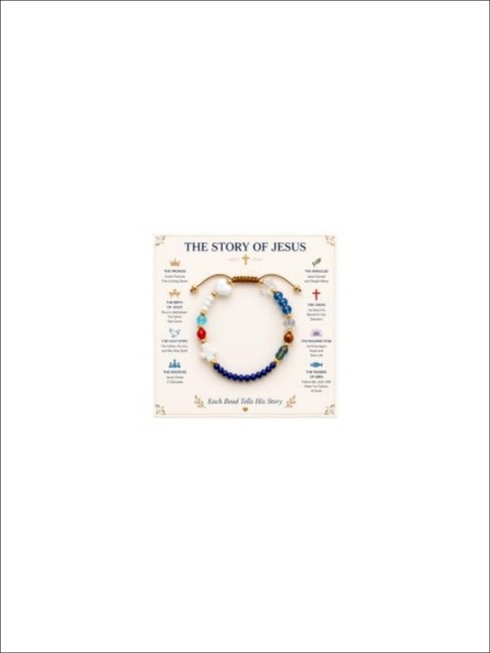 Story of Jesus Bracelet for Women Adjustable Christian Faith Jewelry